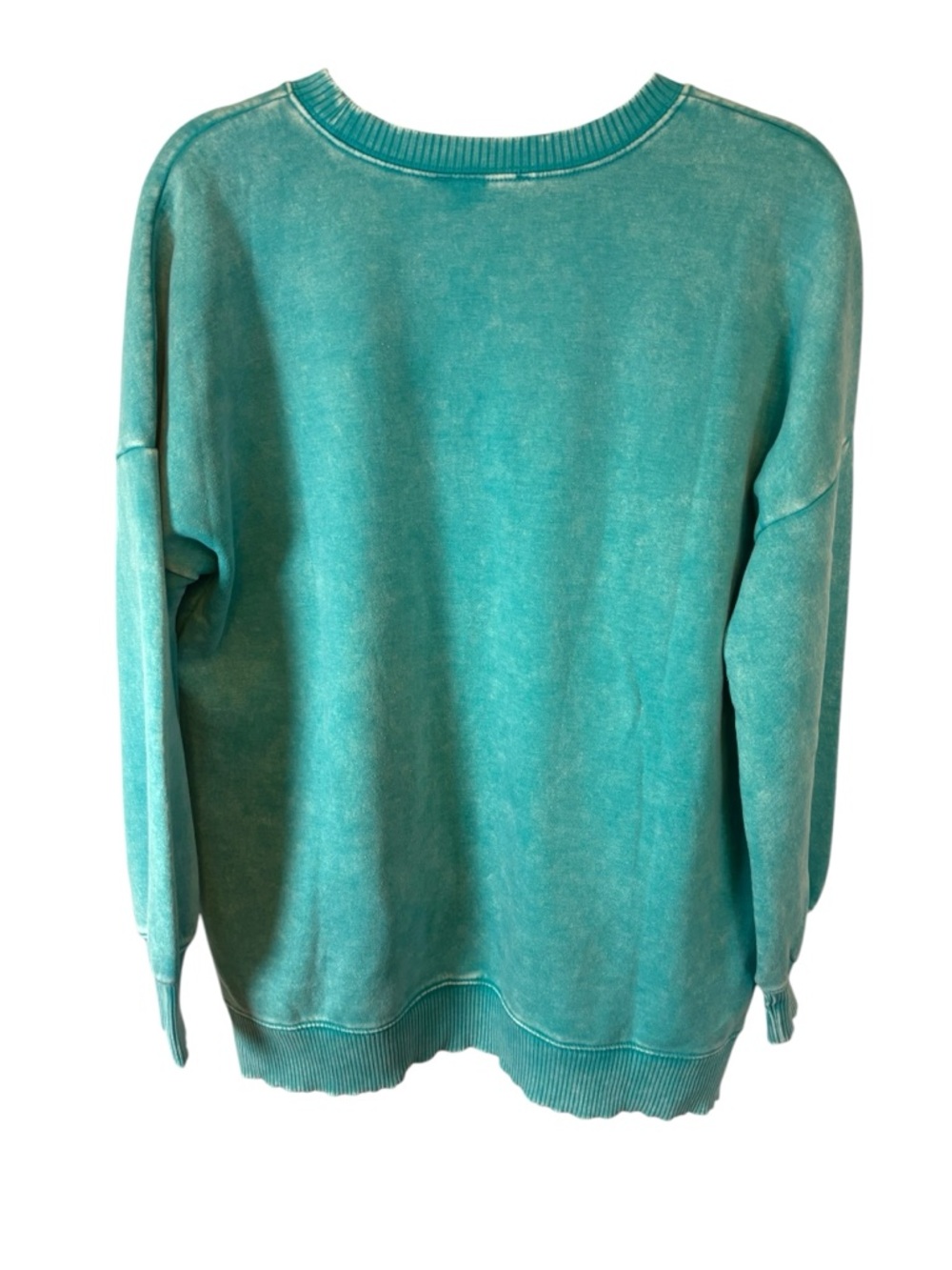 Zenana Outfitters Teal Crewneck Pullover cozy oversized Size Small